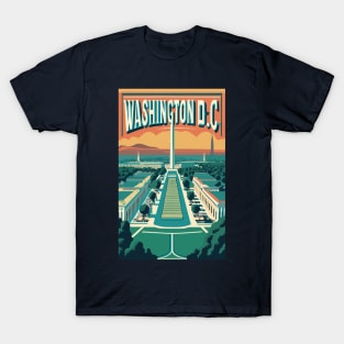 A Vintage Travel Art of Washington DC - US T-Shirt